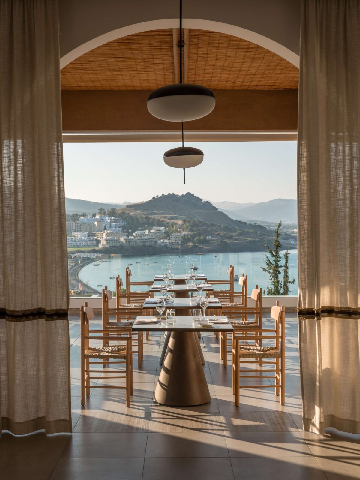 Estia Restaurant in a Greece resort, by Not a Number Architects