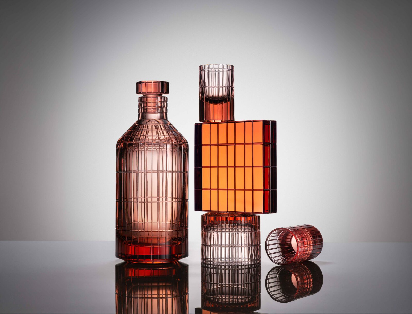 The Axis Collection of glass sets by Laurids Gallée and Moser