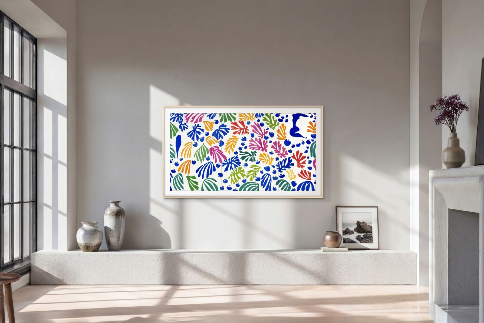 The Parakeet and the Mermaid” (1952-1953) by Henri Matisse on The Frame Pro © Succession Henri Matisse