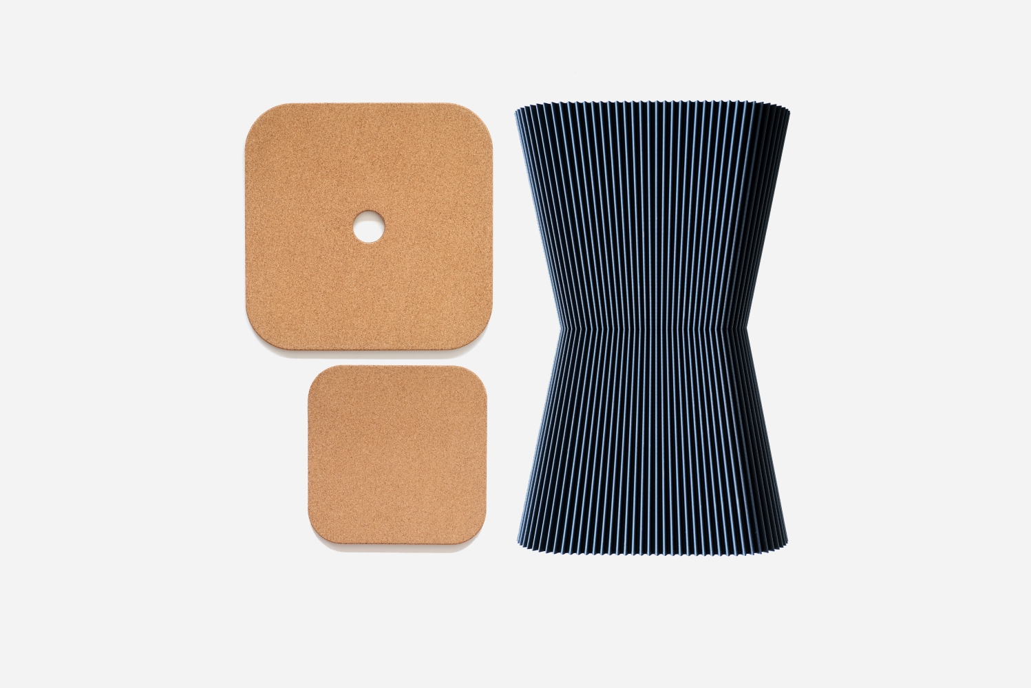 The Pyramid side table in three parts