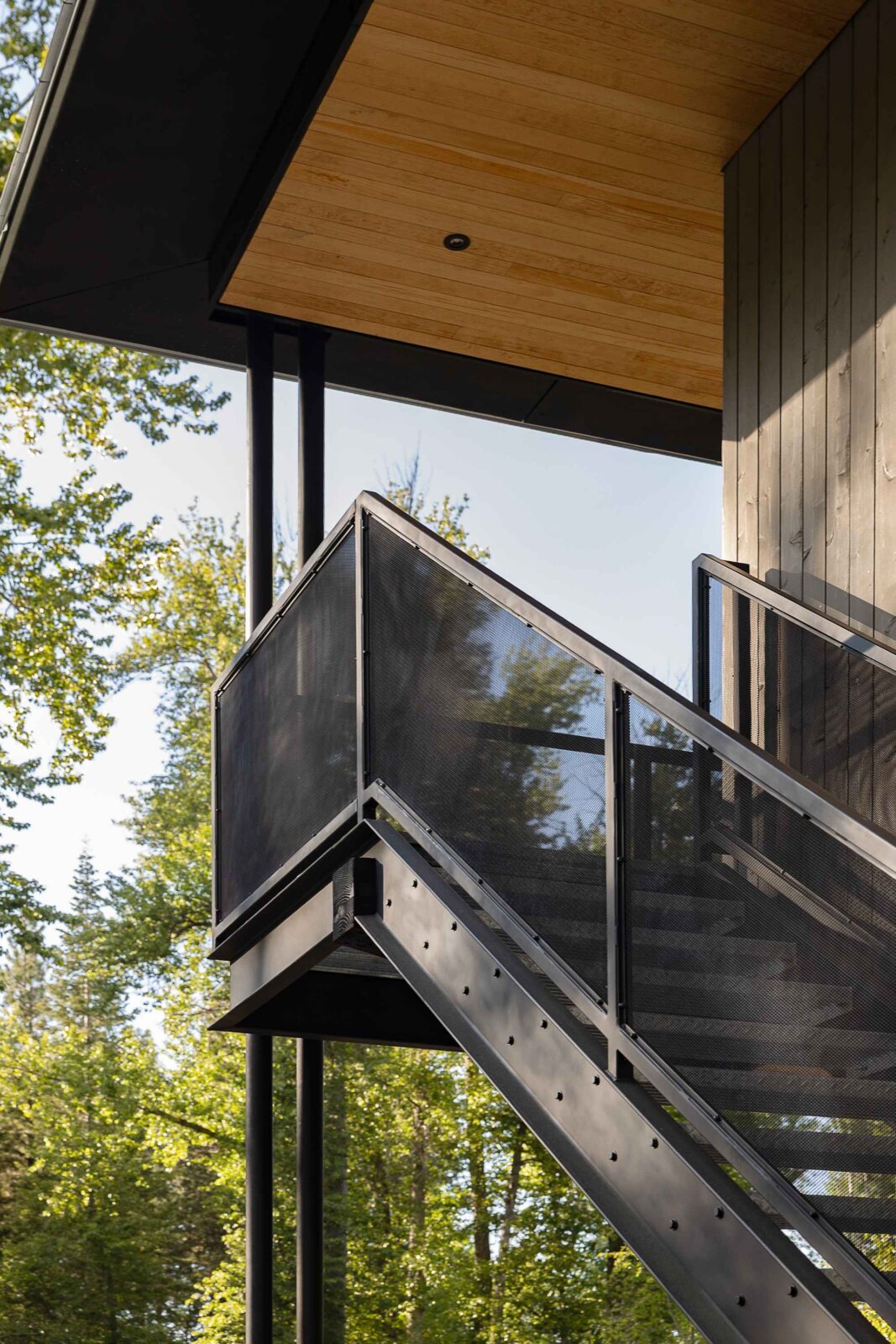 Wenatchee River Cabin by Wittman Estes. Outside stairs.