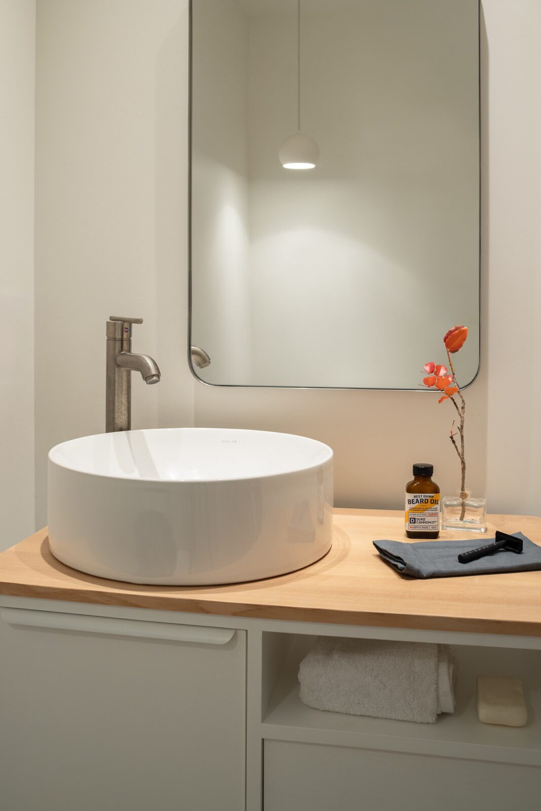 Wenatchee River Cabin by Wittman Estes. Bathroom sink.