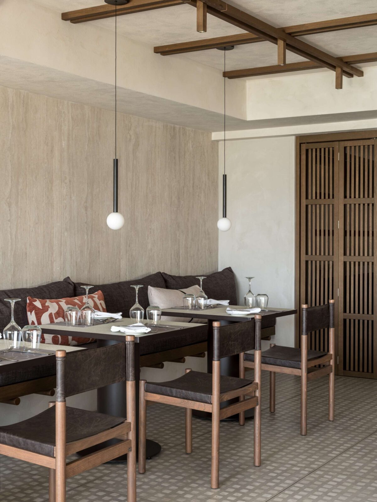 Estia Restaurant in a Greece resort, by Not a Number Architects