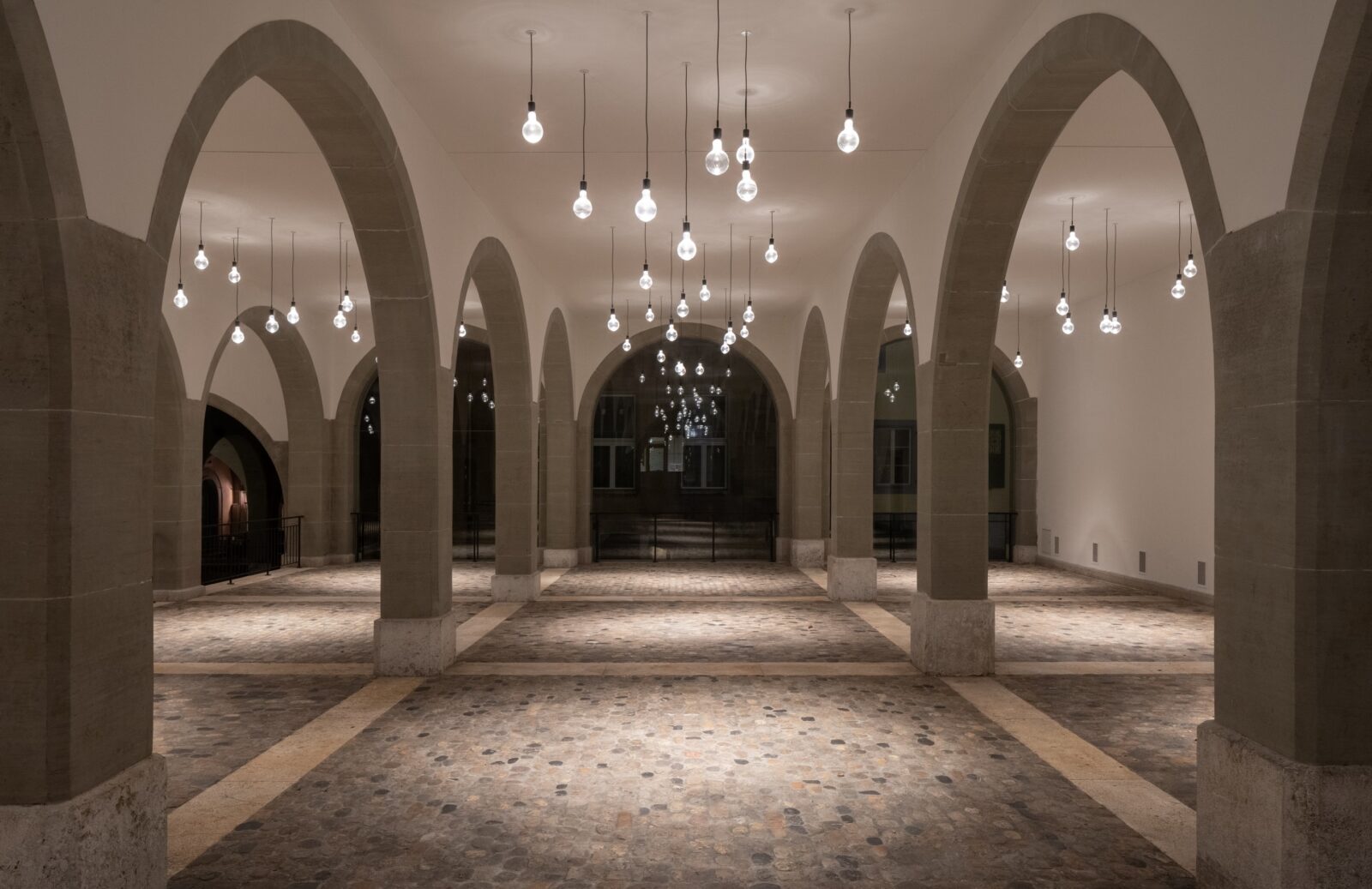Market Hall in Burgdorf glass pendant lights by Luminum GmbH