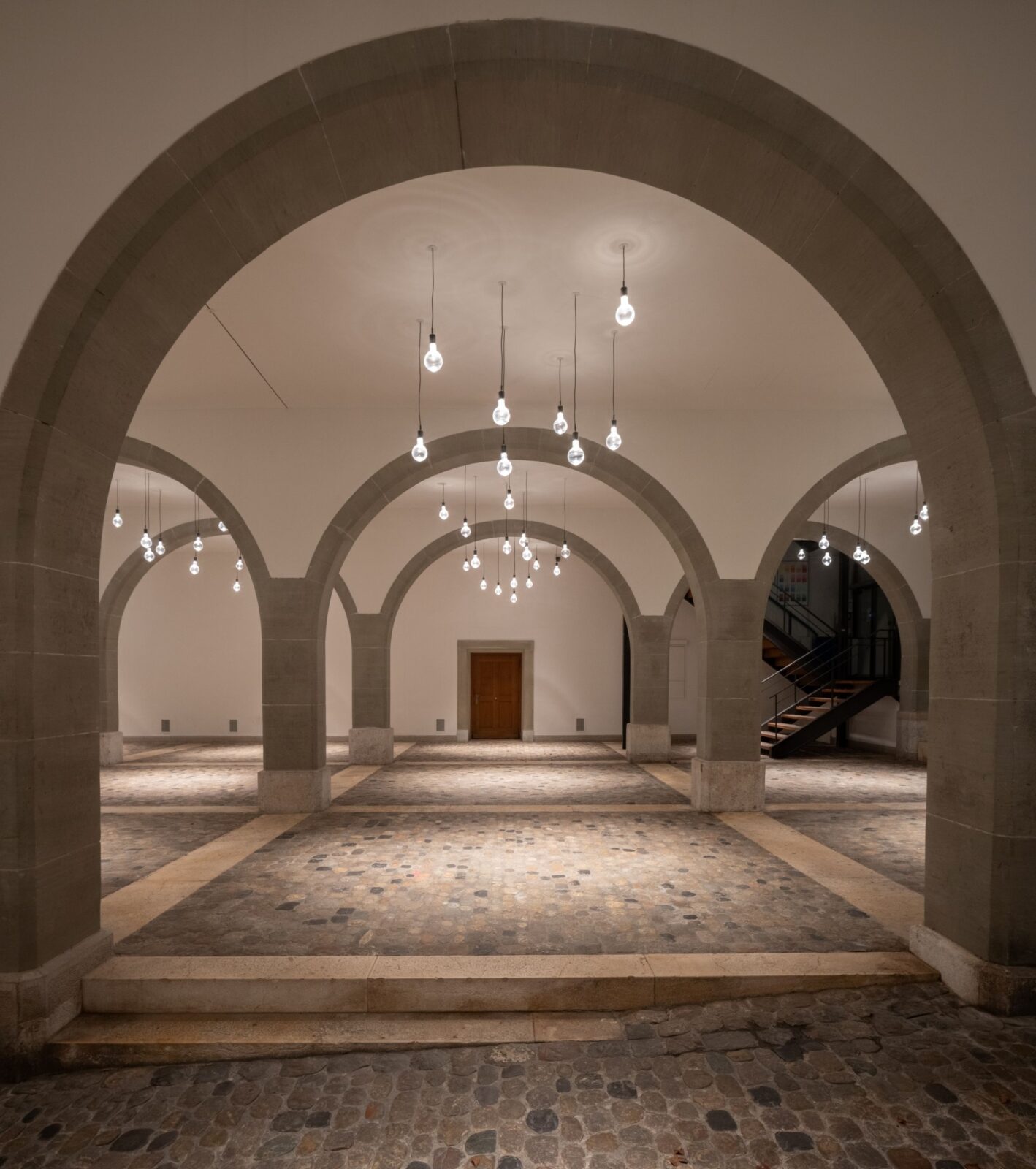 Market Hall in Burgdorf glass pendant lights by Luminum GmbH