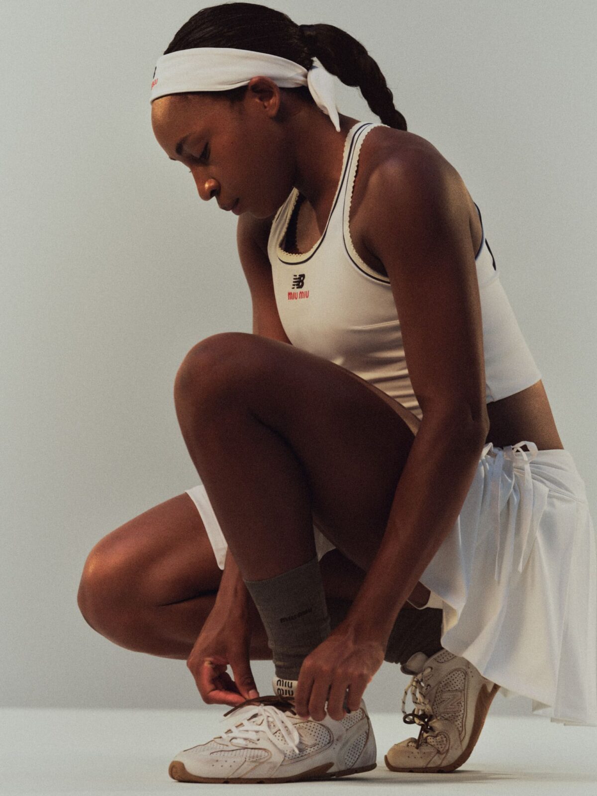 The Miu Miu x New Balance Tennis Collection