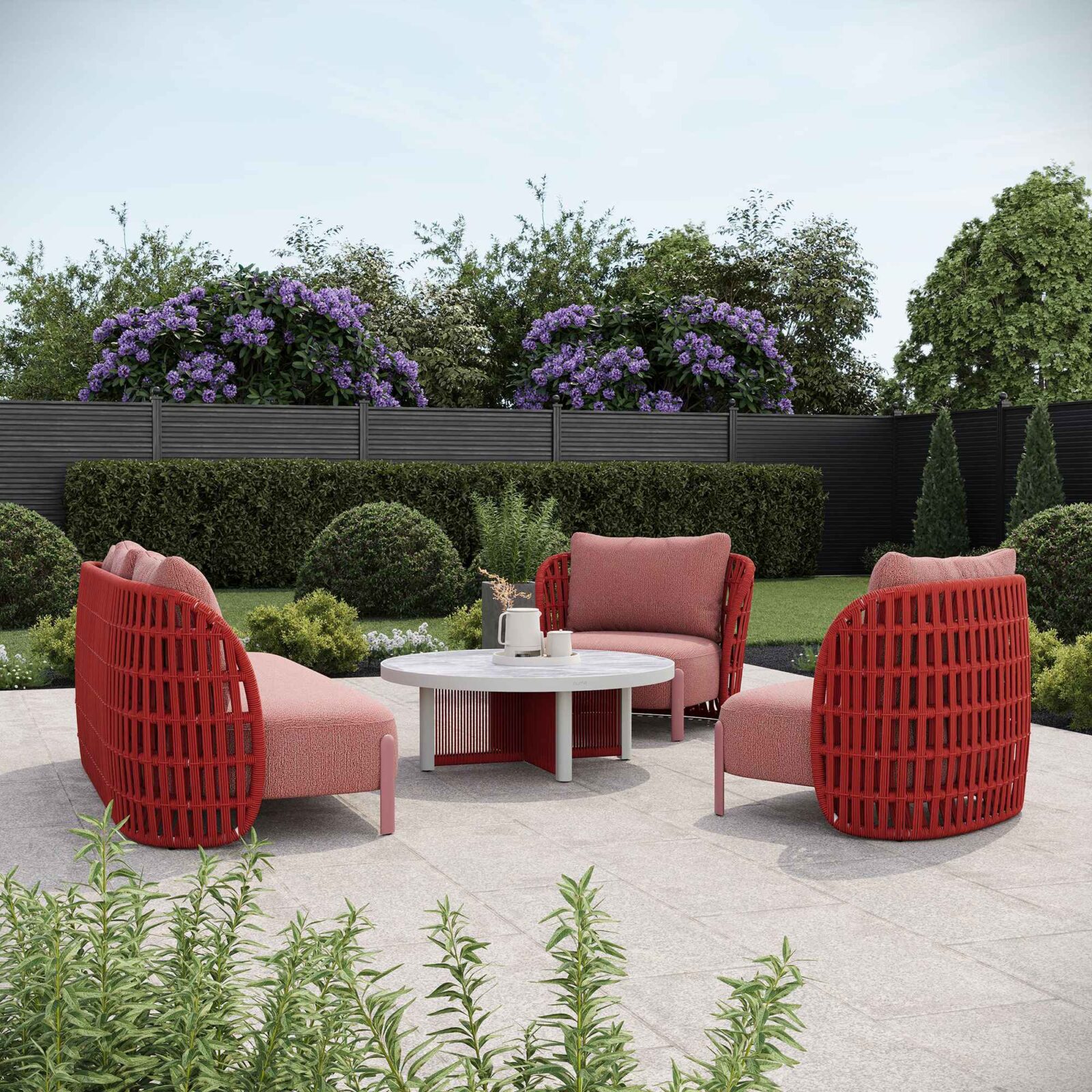 Elemental coffee table and single sofa by NUMA