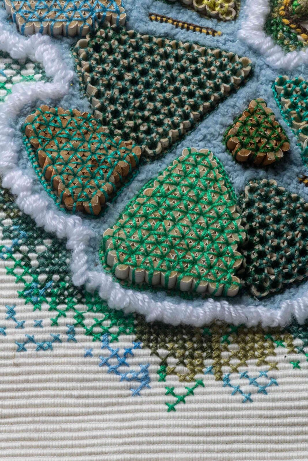 Bin Your Butt, a colourful basket made from recycled cigarette filters, by Nathalie Leung Shing