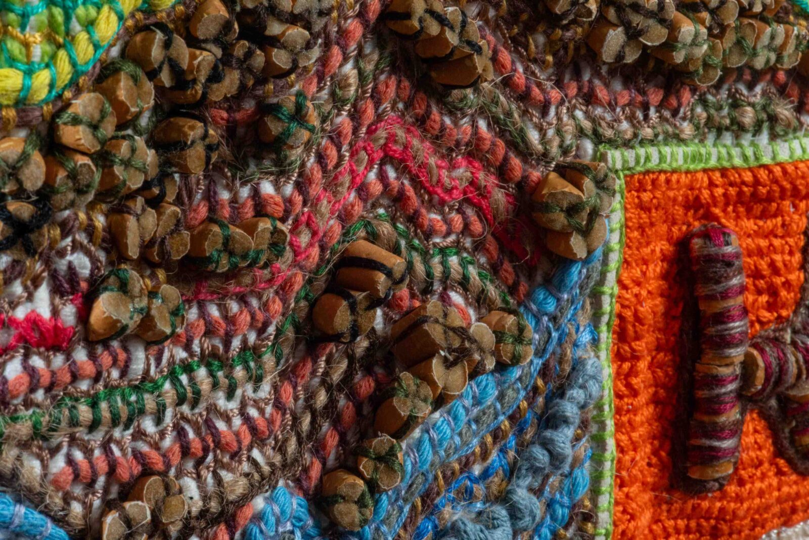 Bin Your Butt, a colourful basket made from recycled cigarette filters, by Nathalie Leung Shing