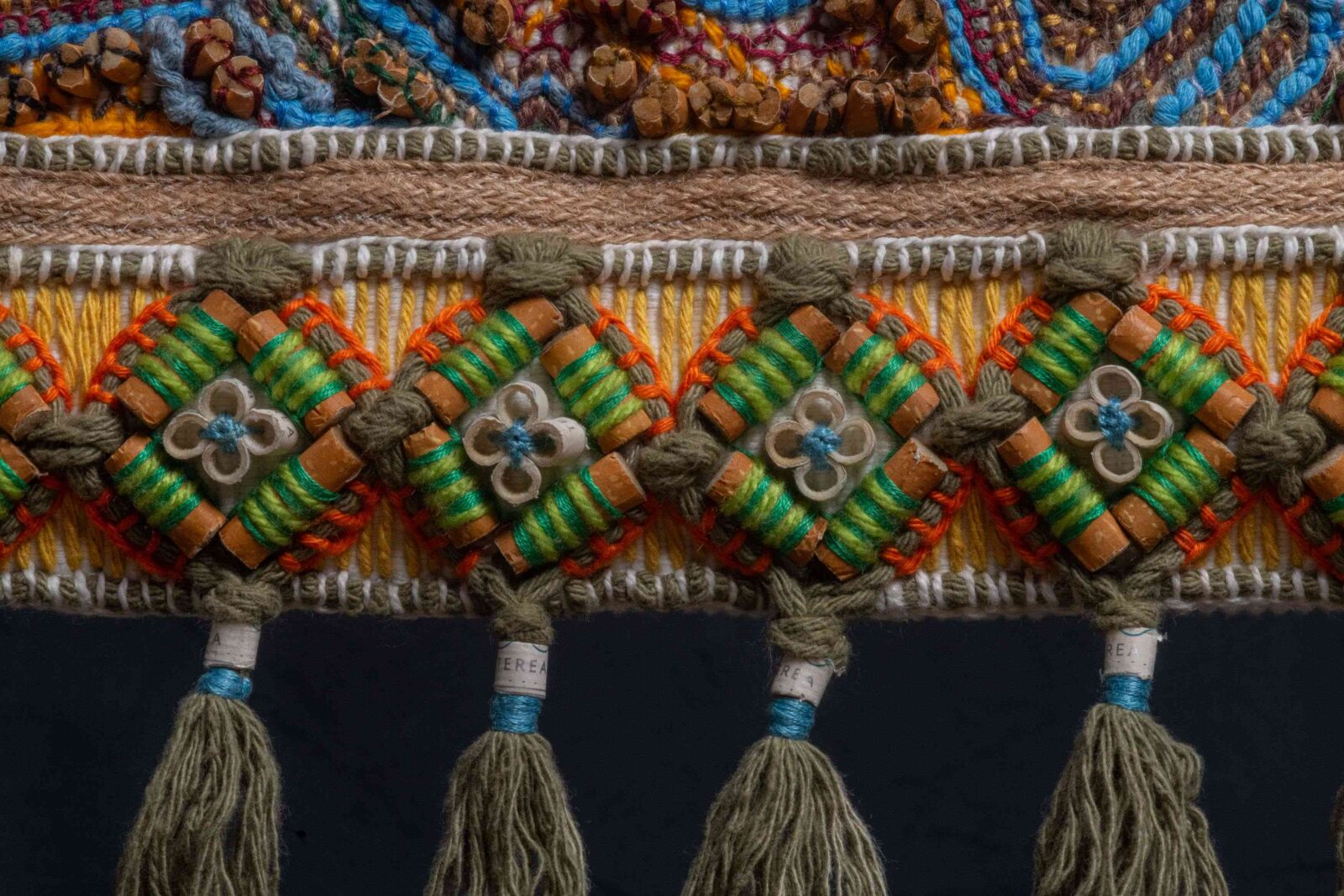 Bin Your Butt, a colourful basket made from recycled cigarette filters, by Nathalie Leung Shing