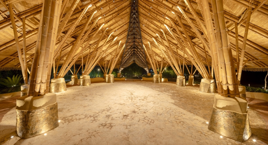 bamboo pavilion interior