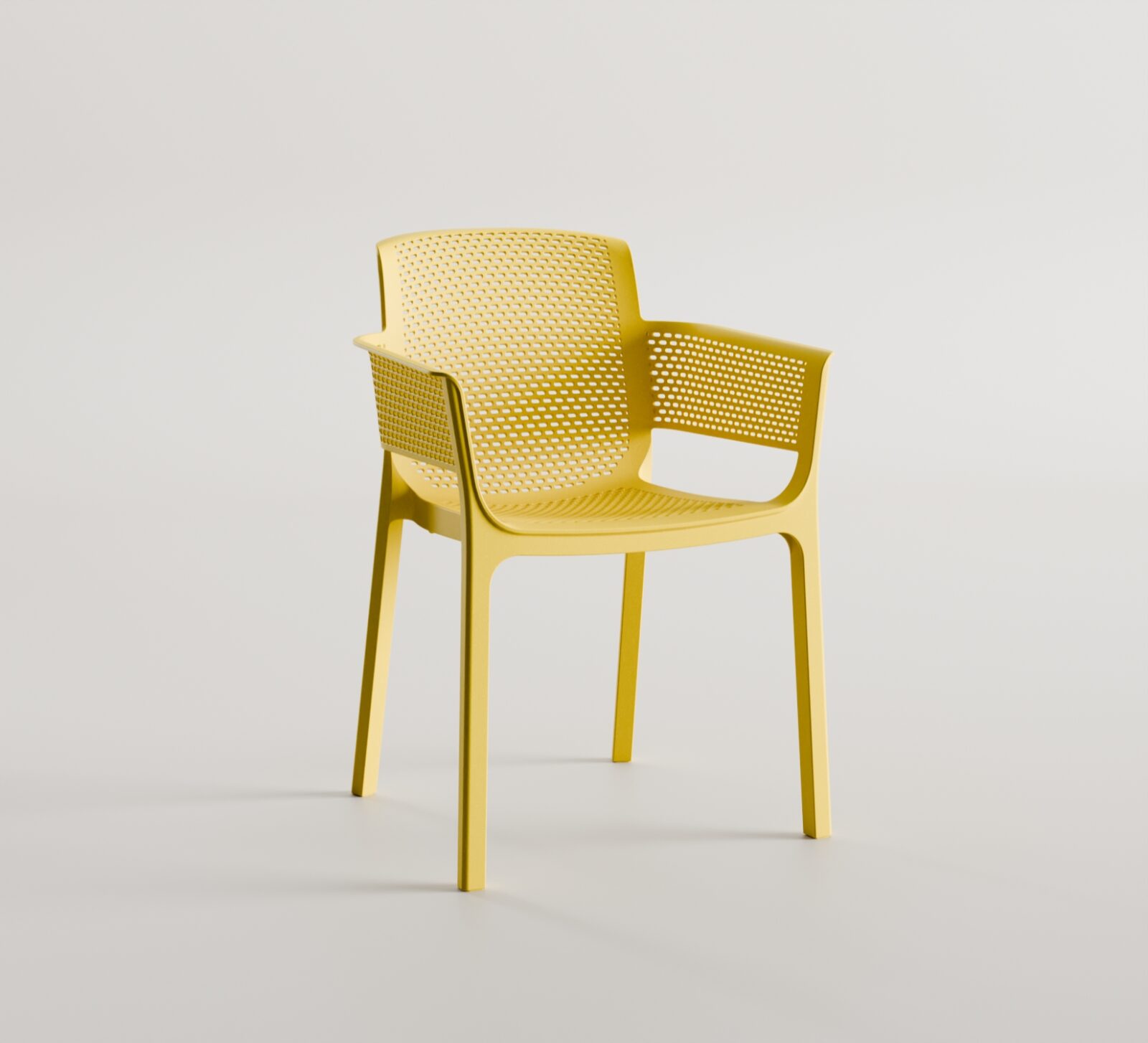 Chair with armrests yellow