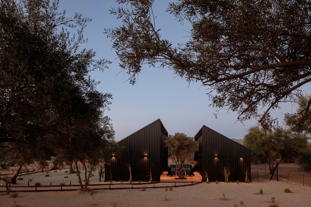 Serentha Cabin at night