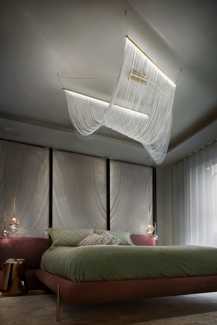 The Aphrodite luminaire in bedroom