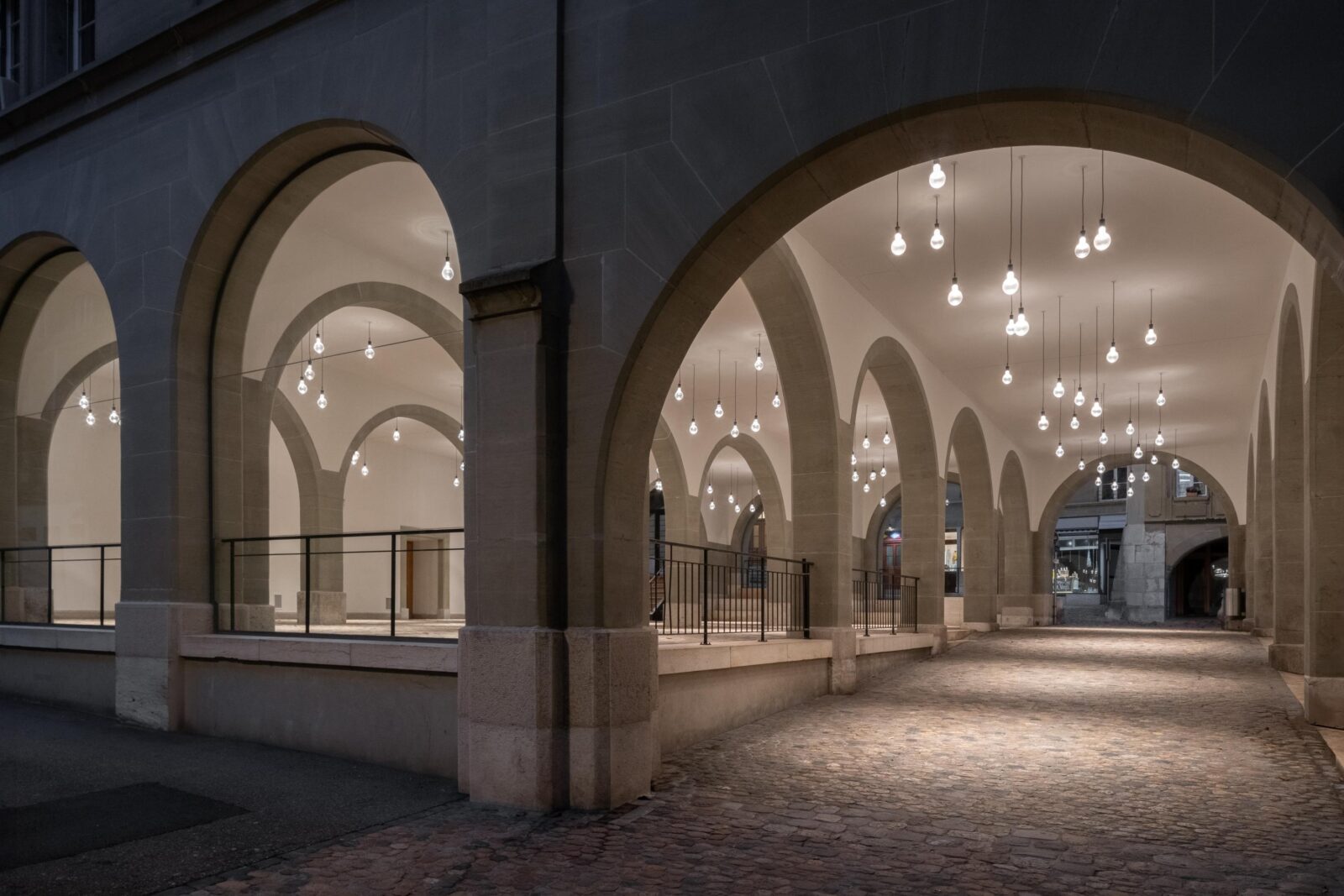 Market Hall in Burgdorf glass pendant lights by Luminum GmbH