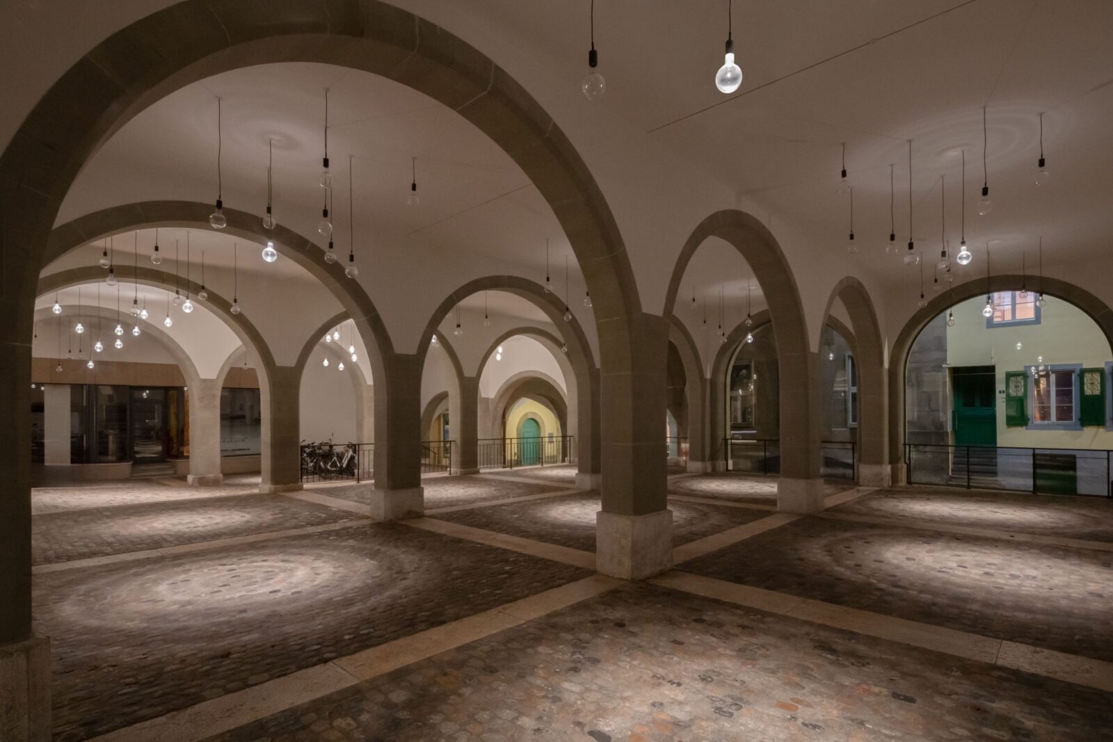 Market Hall in Burgdorf glass pendant lights by Luminum GmbH