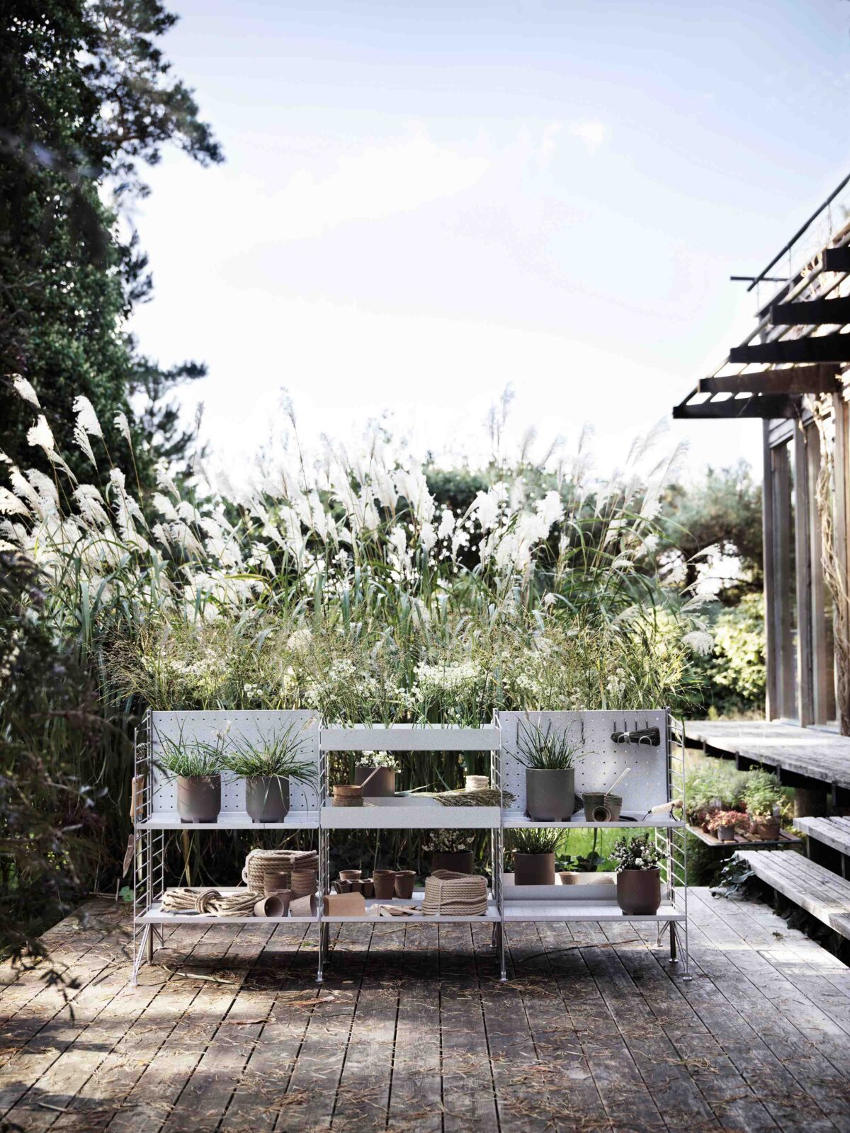 String Furniture's freestanding outdoor shelving