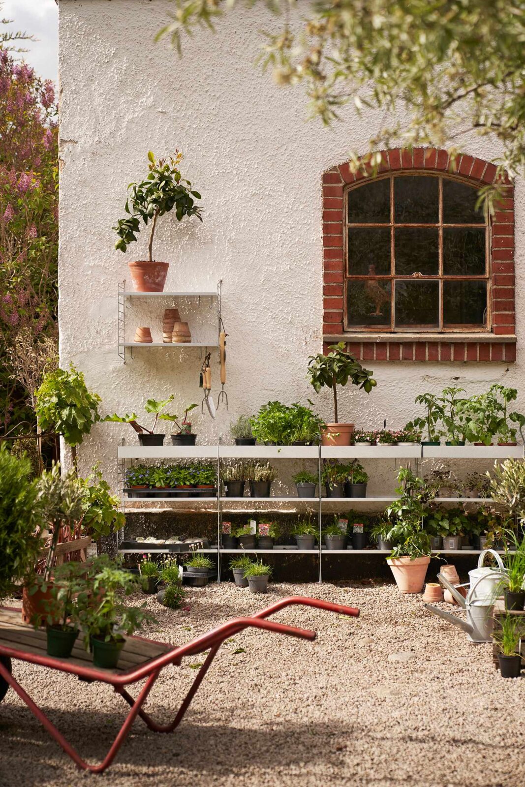 String Furniture's freestanding outdoor shelving