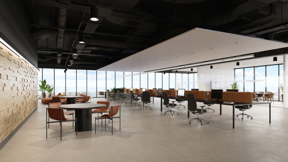 Sustainable LED Cylinders-5 in office space