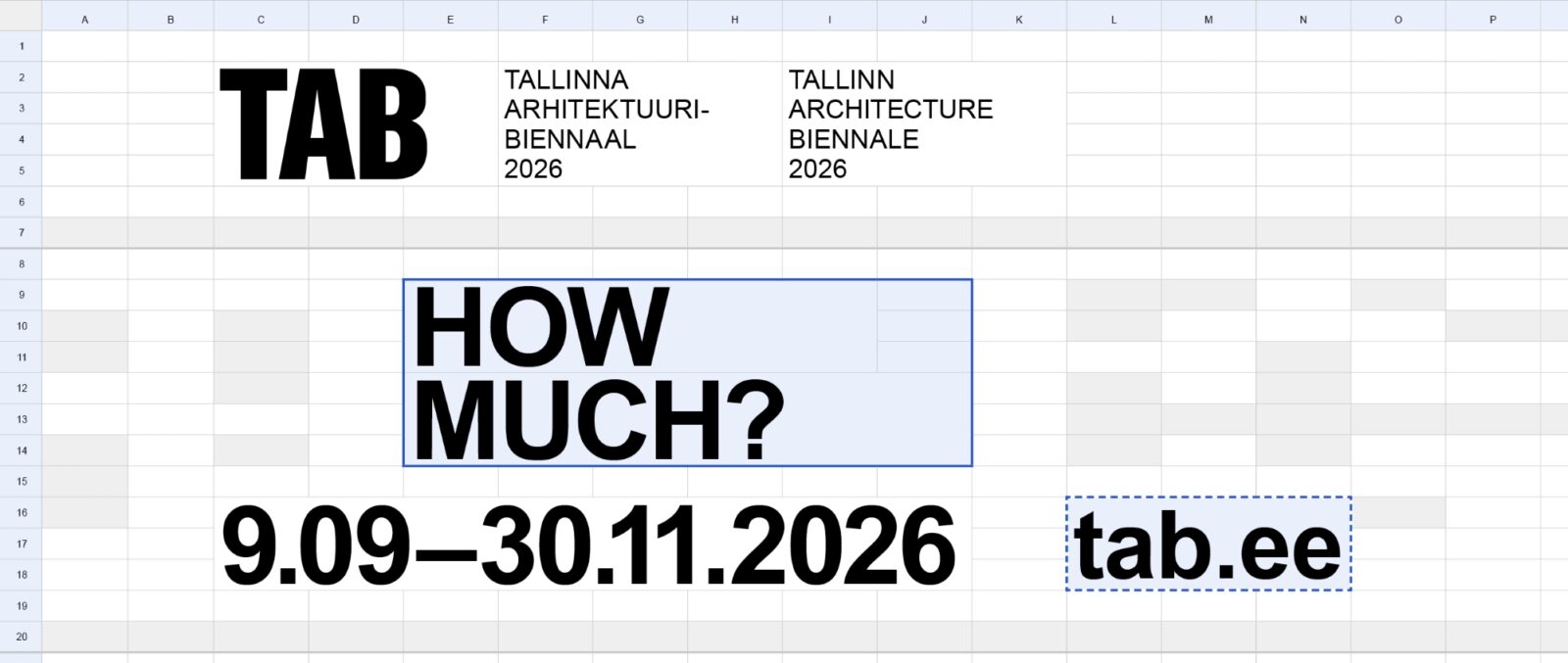 TAB 2026 How Much Curatorial banner