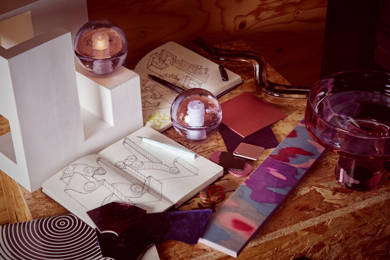 "Labyrinth Dreams" installation with the Purple 14p at London Design Festival, by Bocci and Bethan Laura Wood