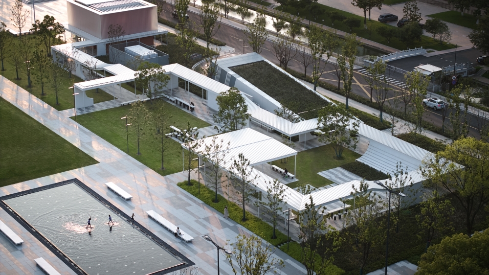 Kunshan City Square arieal view