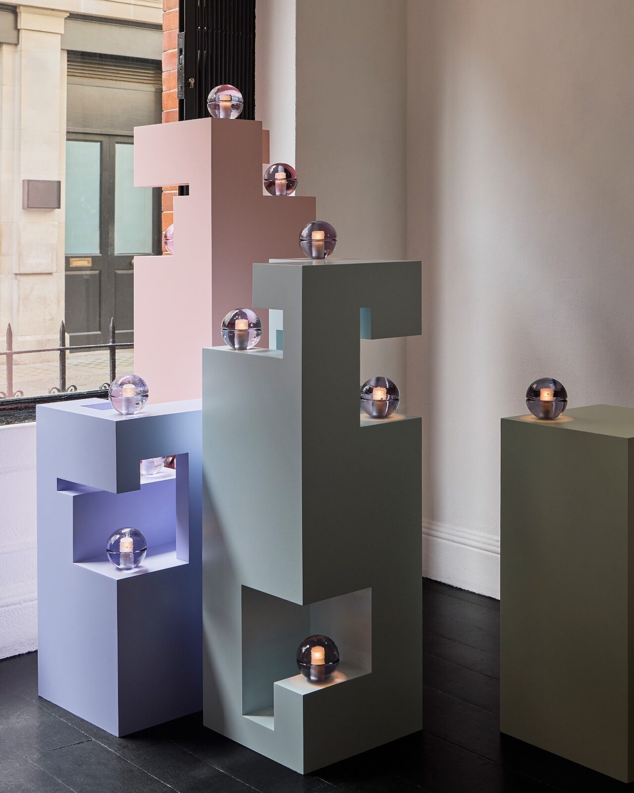 "Labyrinth Dreams" installation with the Purple 14p at London Design Festival, by Bocci and Bethan Laura Wood