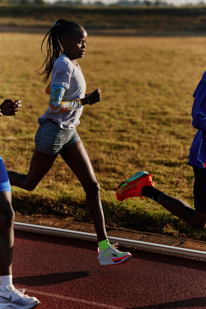 Nike athlete Brigid Kosgei trains in Alphafly 4 in her home country of Kenya.